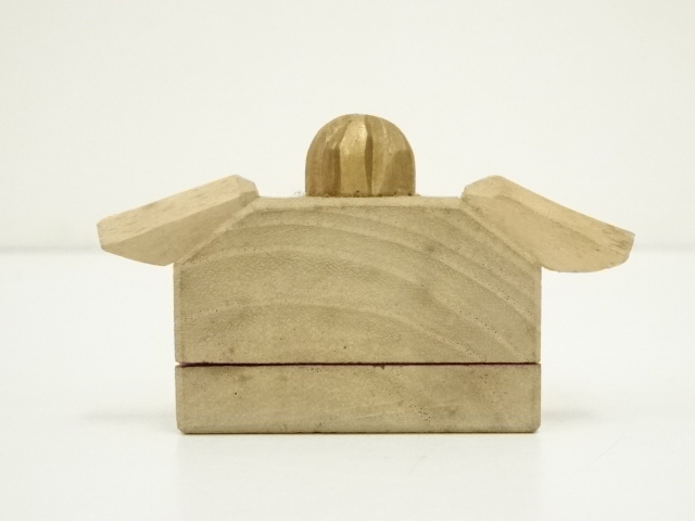  三階千嶺造　木彫獅子香合（共箱）